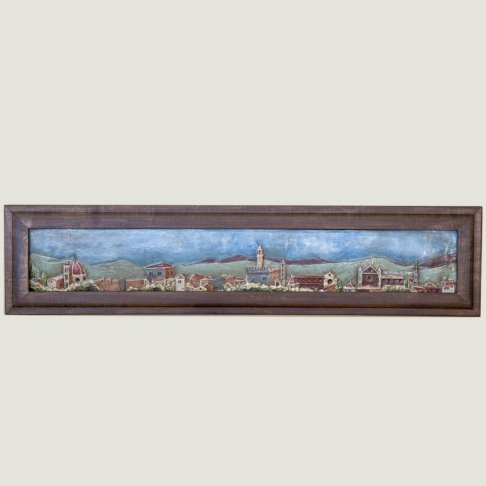 Florence Panel with Colored Patinated Ceramic Frame